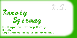karoly szirmay business card